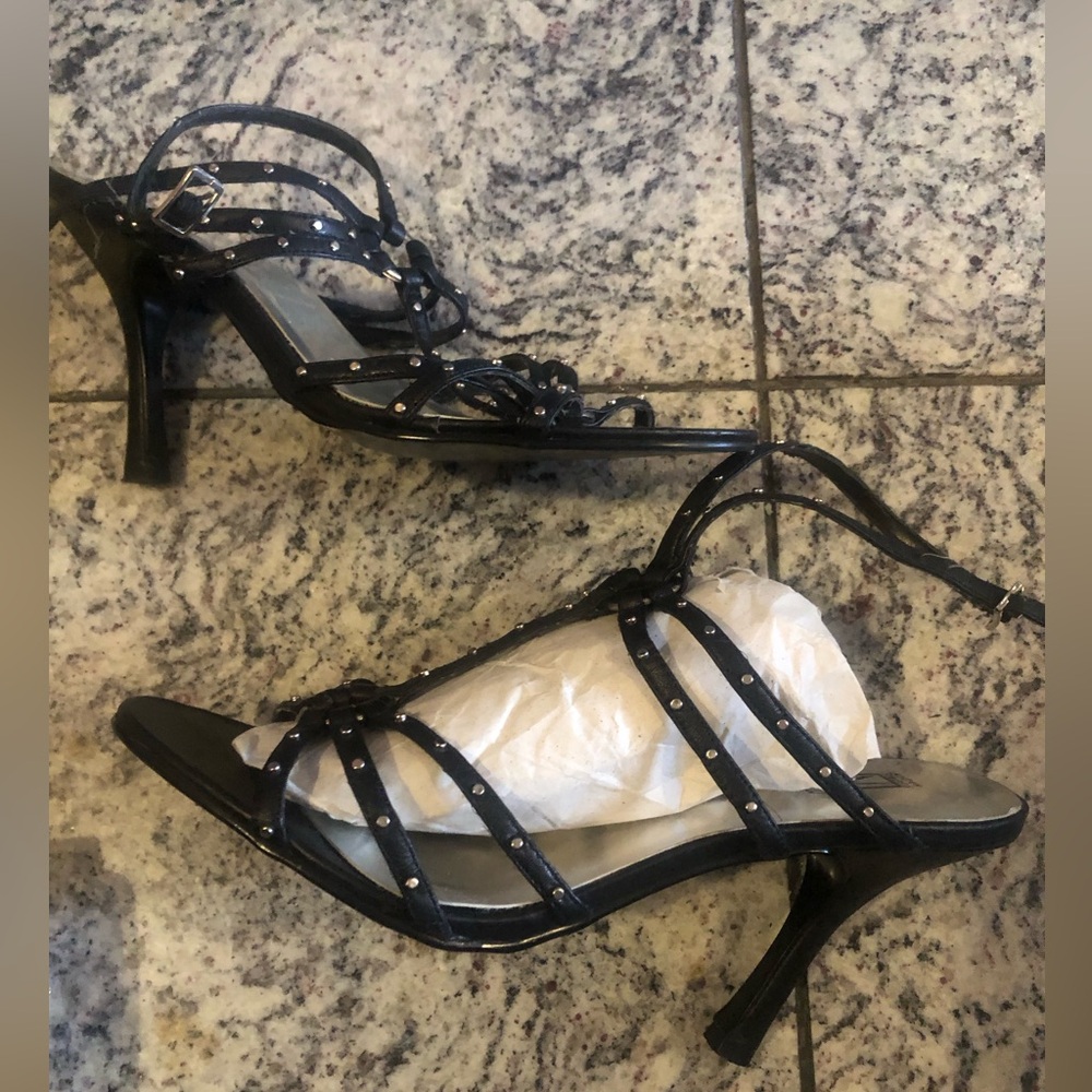 Andrew Stevens Studio black strappy heels